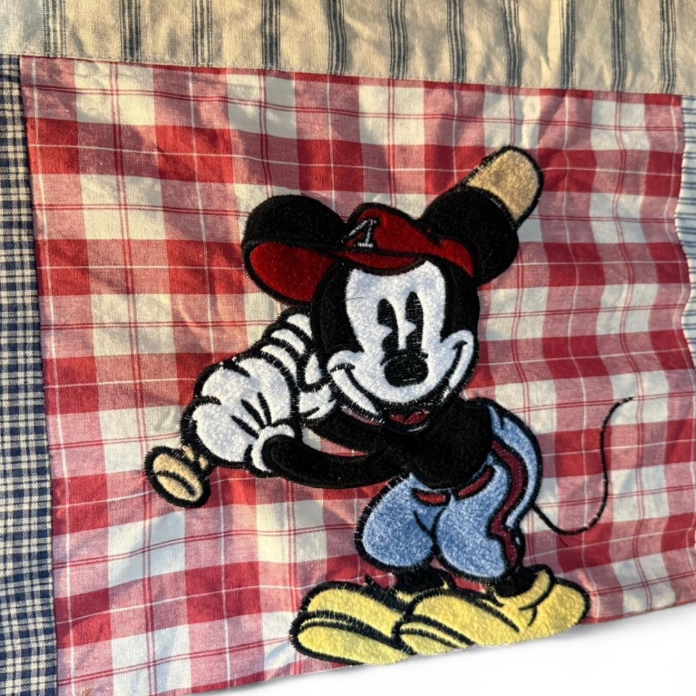 Vintage Disney Mickey Mouse Baseball Basketball Set Of 2 Window Valances